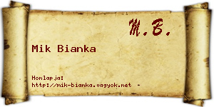 Mik Bianka névjegykártya