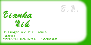 bianka mik business card